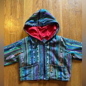 Kids Multicolored Hippie Jacket| Patchwork | Boho | Zipped Hoodie | size Small